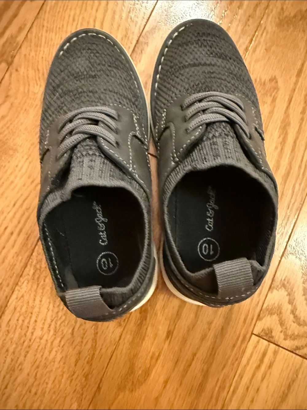 Kids Cat & Jack Knit Slip-On Lace-Up Loafers - Charcoal Gray
